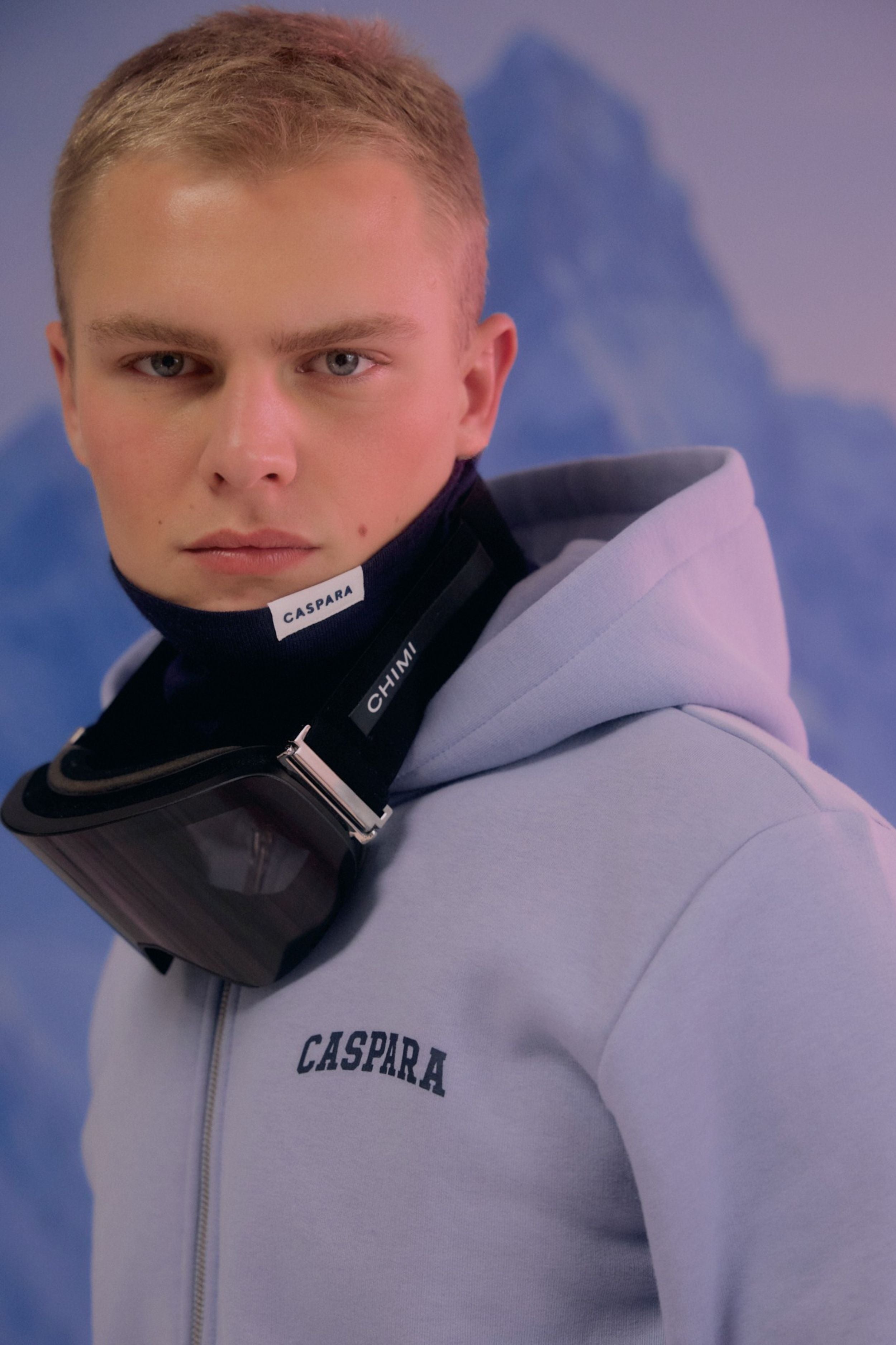 M. Cortina Zip Hoodie - Vintage Blue