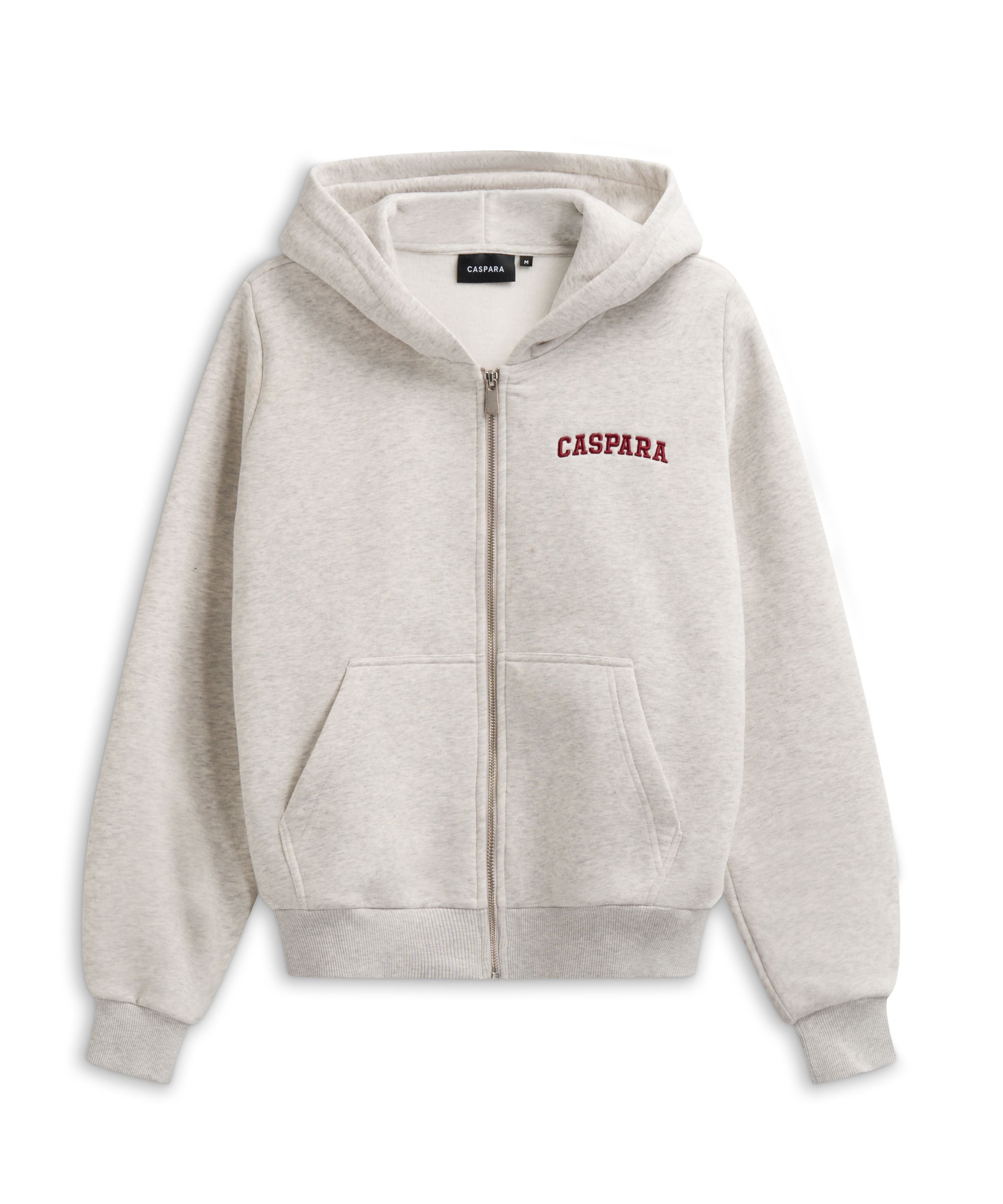 M. Varsity Zip Hoodie - Grey/Burgundy