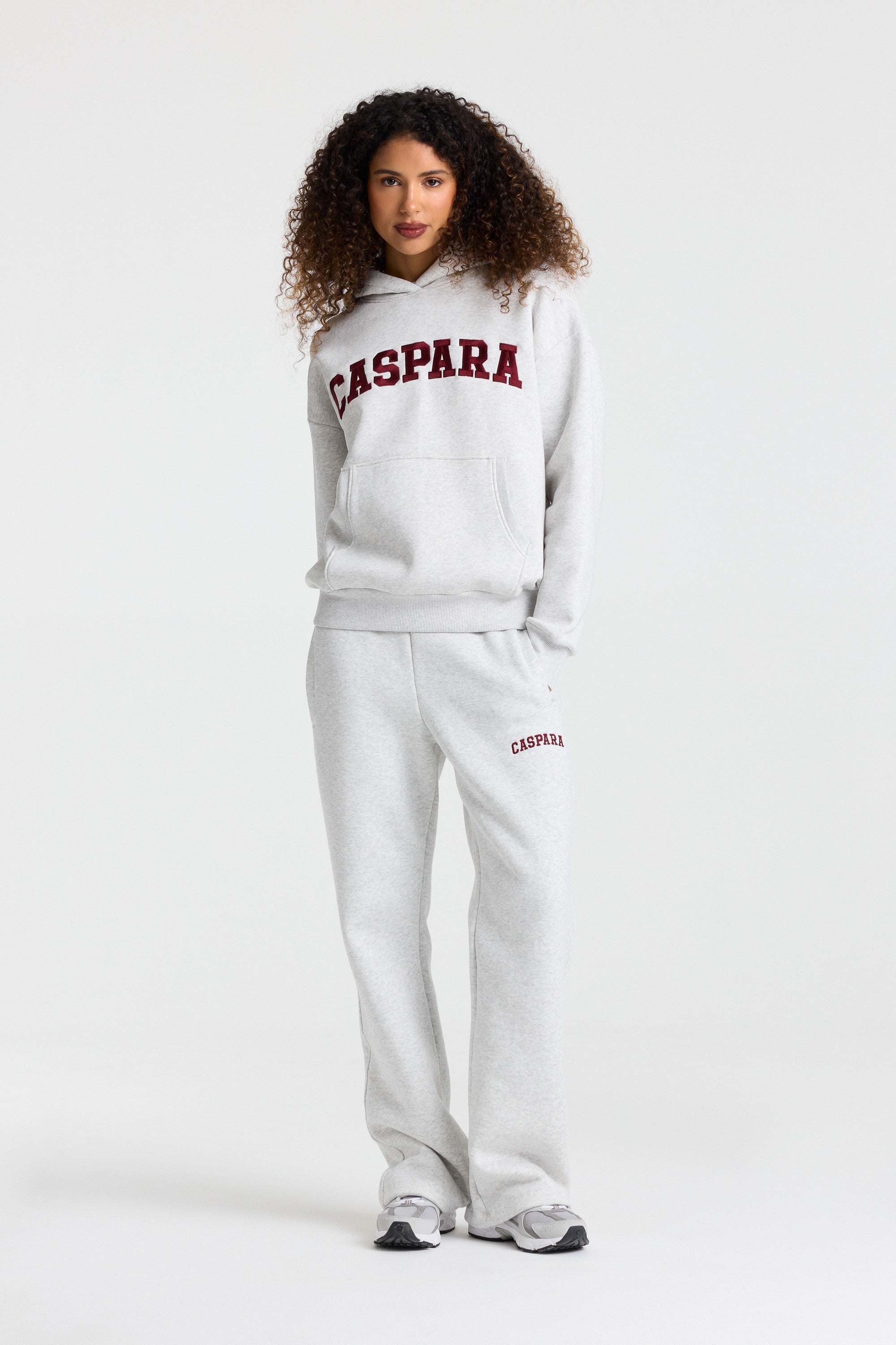 W. Varsity Hoodie - Grey/Burgundy