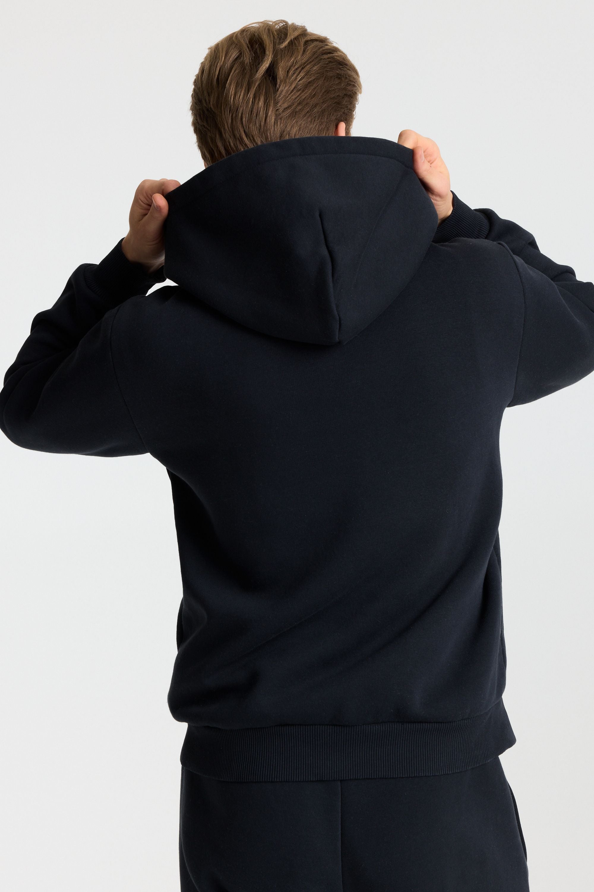 M. Varsity Zip Hoodie - Jet Black