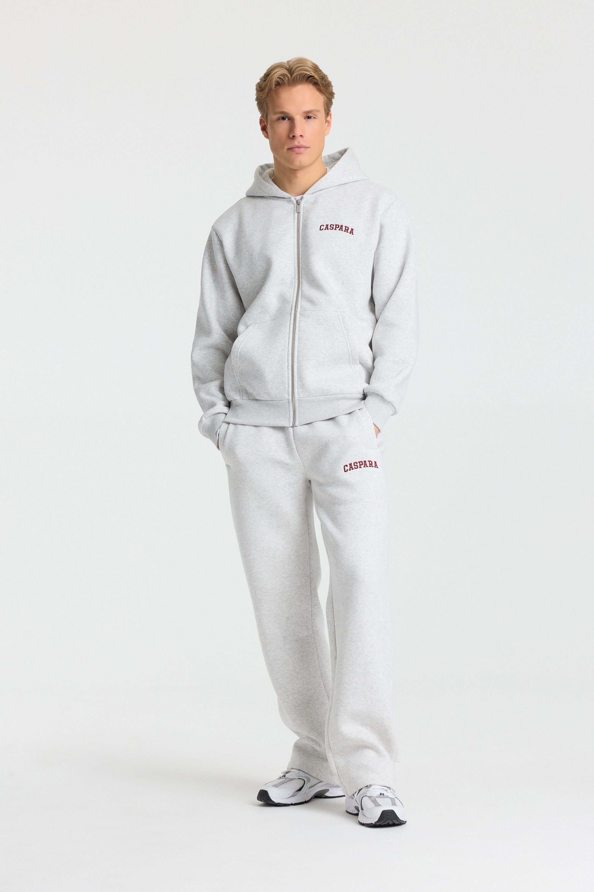 M. Varsity SL Pants - Grey/Burgundy