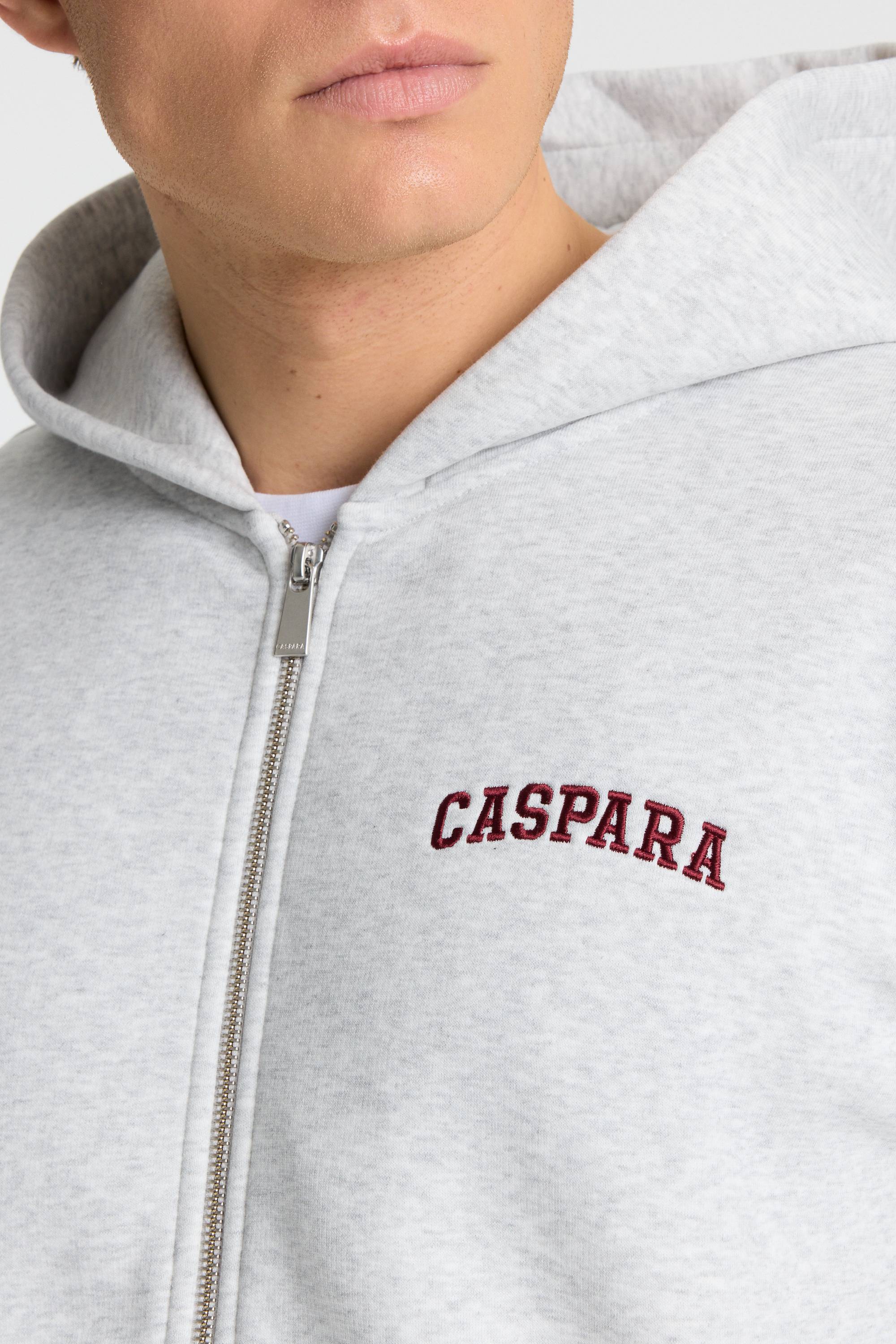 M. Varsity Zip Hoodie - Grey/Burgundy