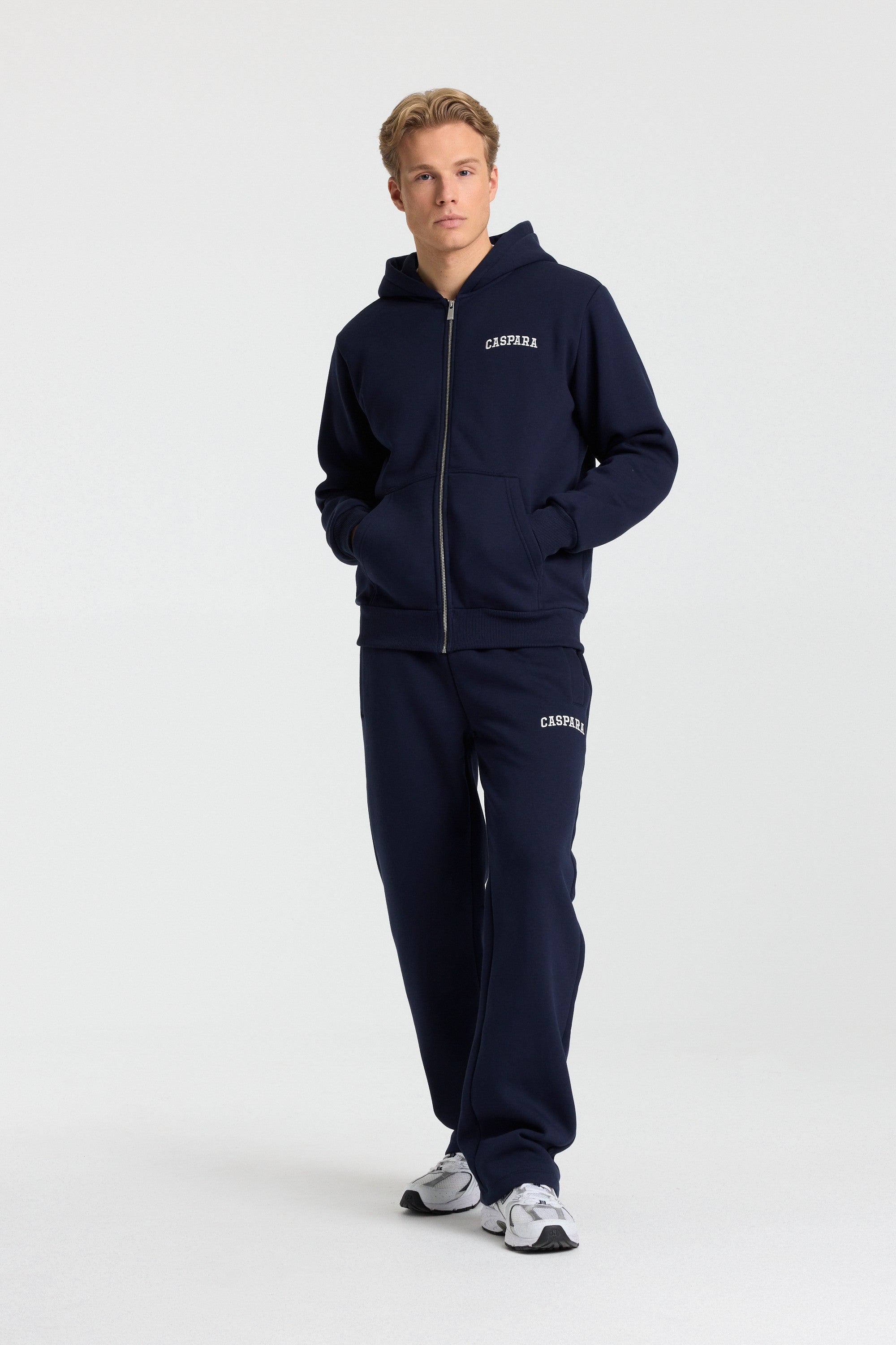 M. Varsity Zip Hoodie - Navy