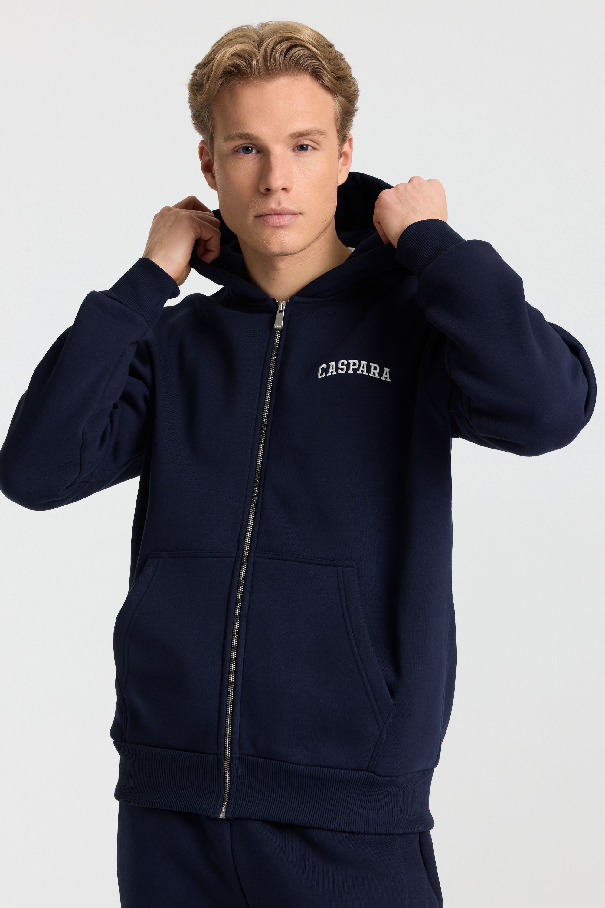M. Varsity Zip Hoodie - Navy