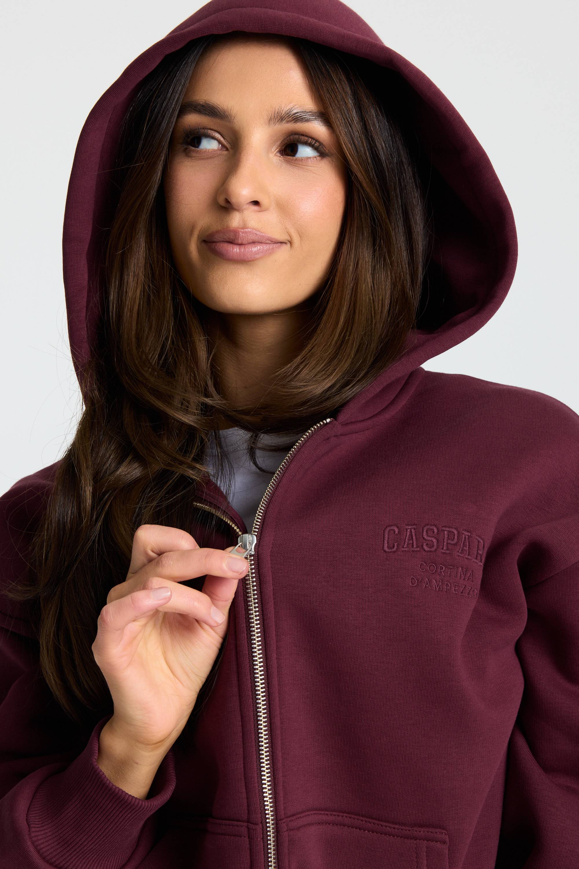 W. Cortina Zip Hoodie - Midnight Cherry
