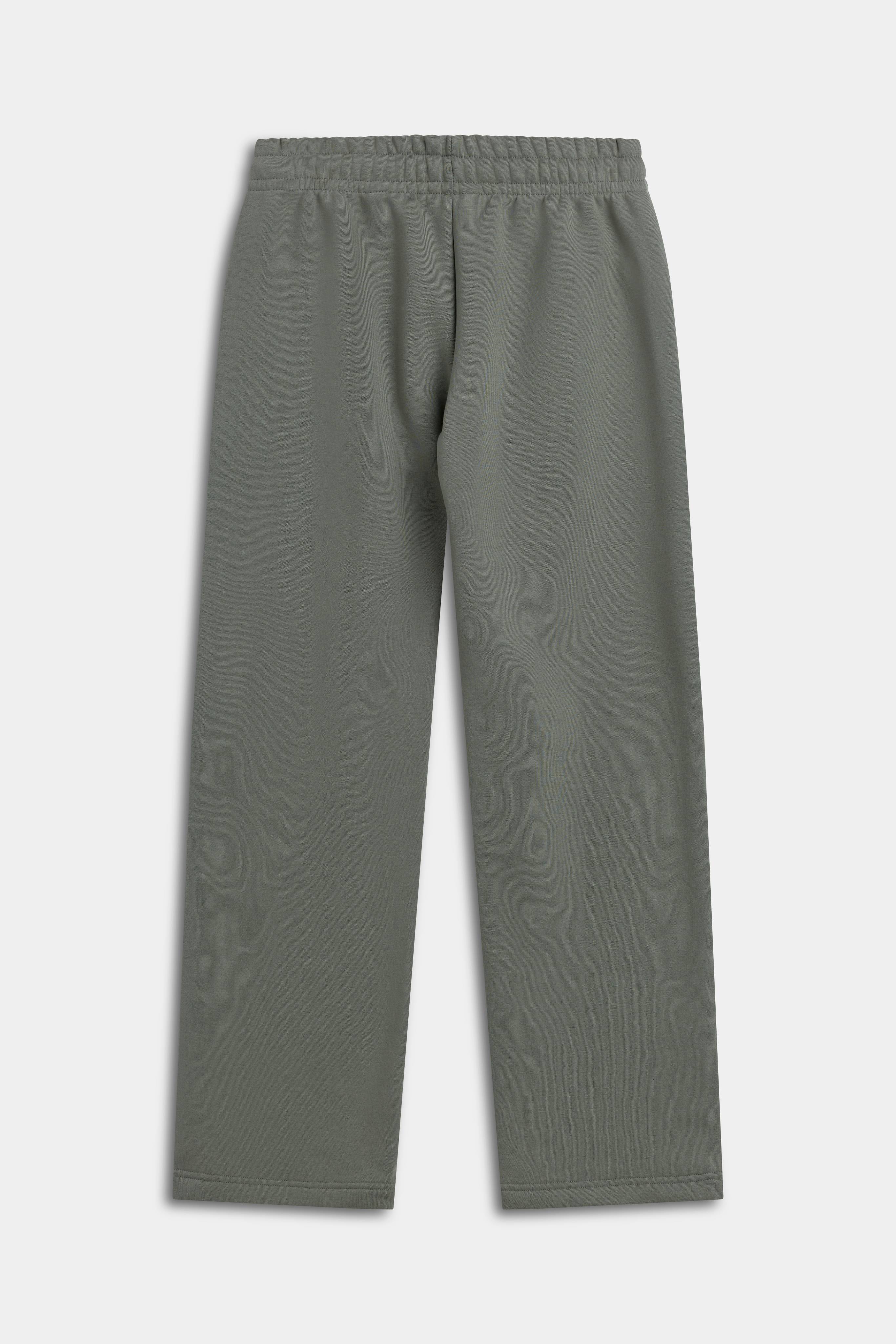 Back view of khaki CASPARA CS SL straight-leg sweatpants on a light background.