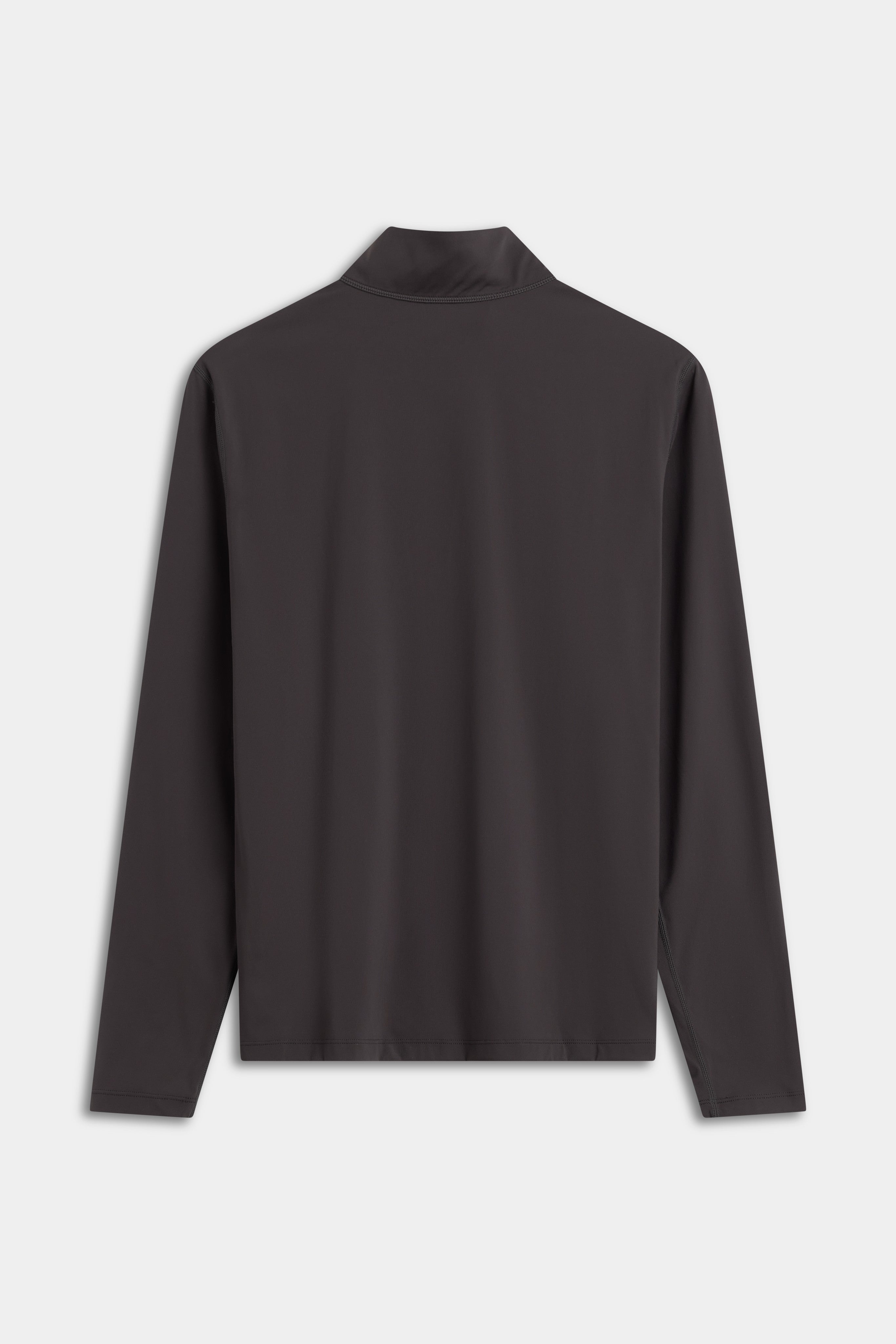 Back view of the CASPARA M. Prime Core Half Zip top in espresso.