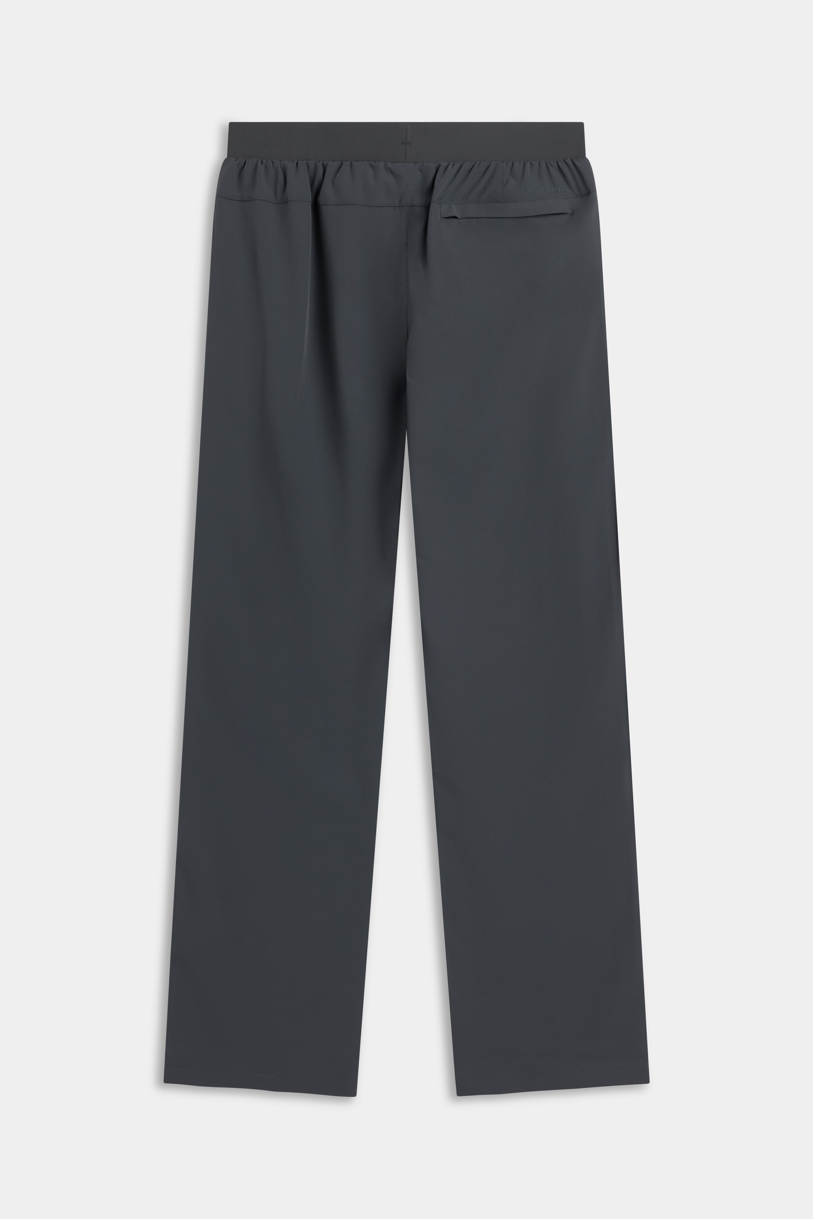 Back view of CASPARA M. Prime Core Pants in olive green against a light background.