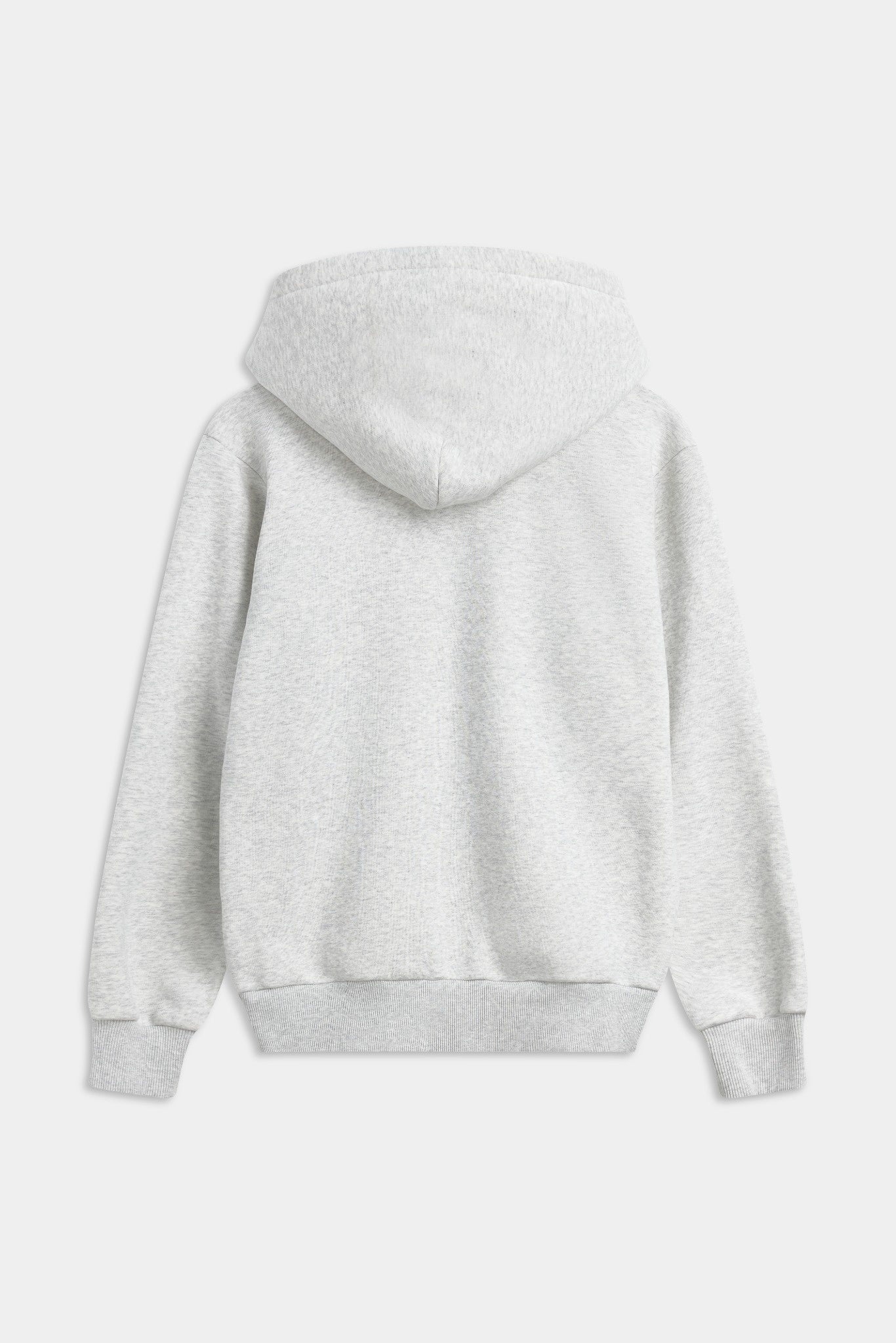 Back view of a grey melange CASPARA All-Star zip hoodie against a light background.